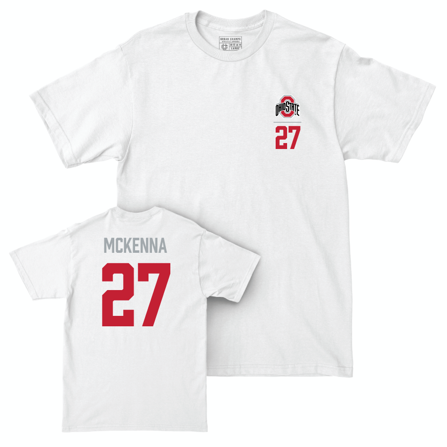 Ohio State Men's Lacrosse White Logo Comfort Colors Tee - Jack McKenna | #27