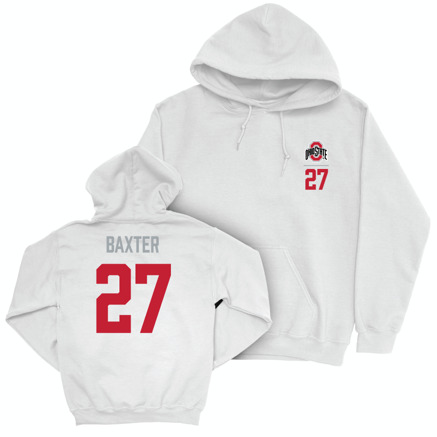 Ohio State Women's Ice Hockey White Logo Hoodie - Jordan Baxter | #27