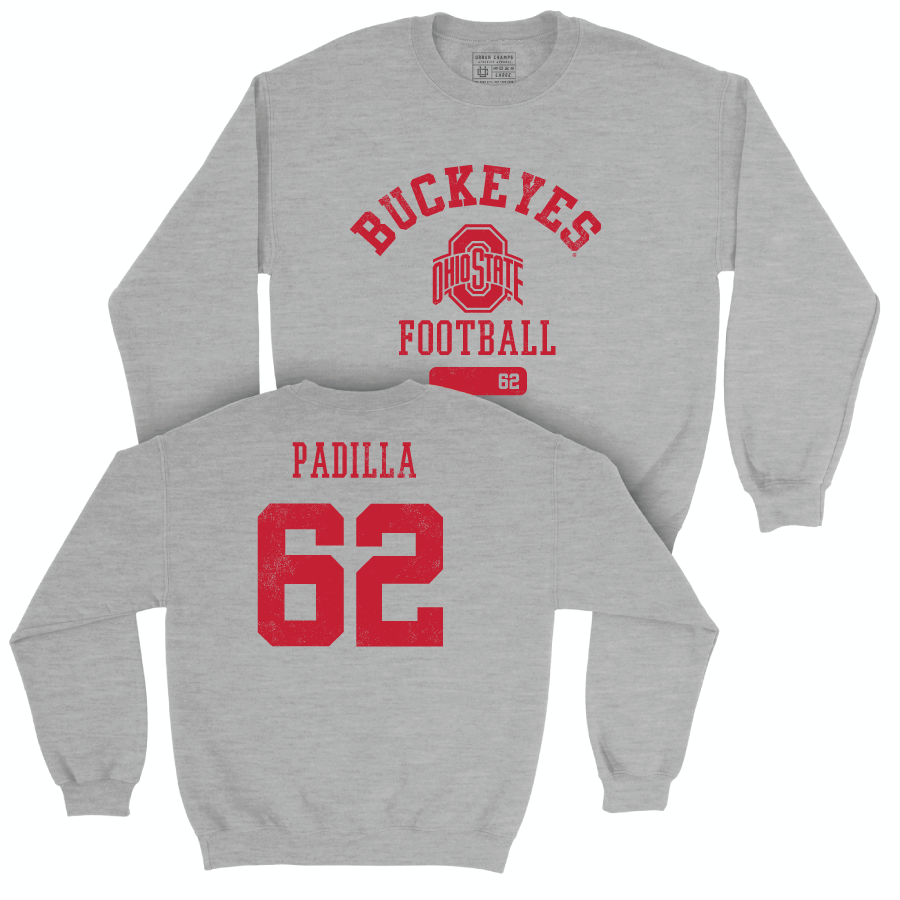 Ohio State Football Sport Grey Varsity Crew - Josh Padilla | #62