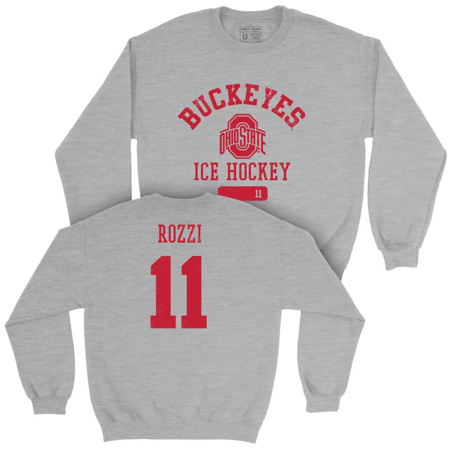 Ohio State Men's Ice Hockey Sport Grey Varsity Crew - Jake Rozzi | #11