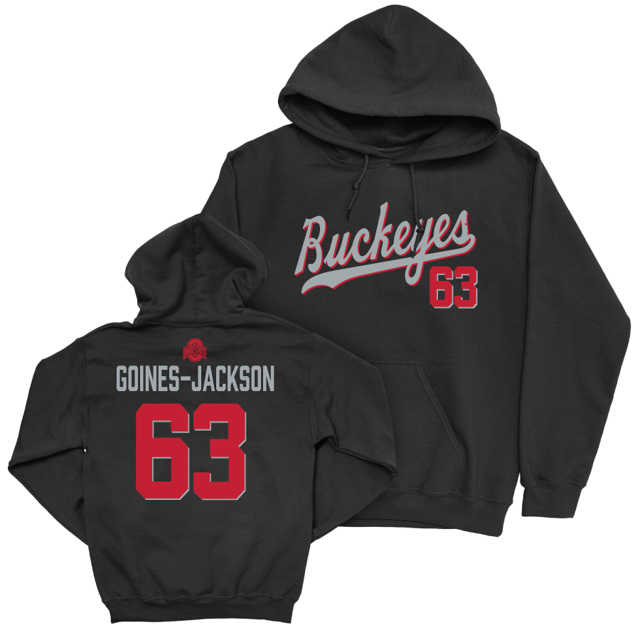 Ohio State Football Black Script Hoodie - Julian Goines-Jackson | #63