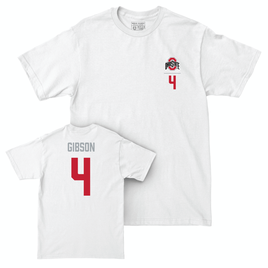 Ohio State Women's Volleyball White Logo Comfort Colors Tee - Kamiah Gibson | #4