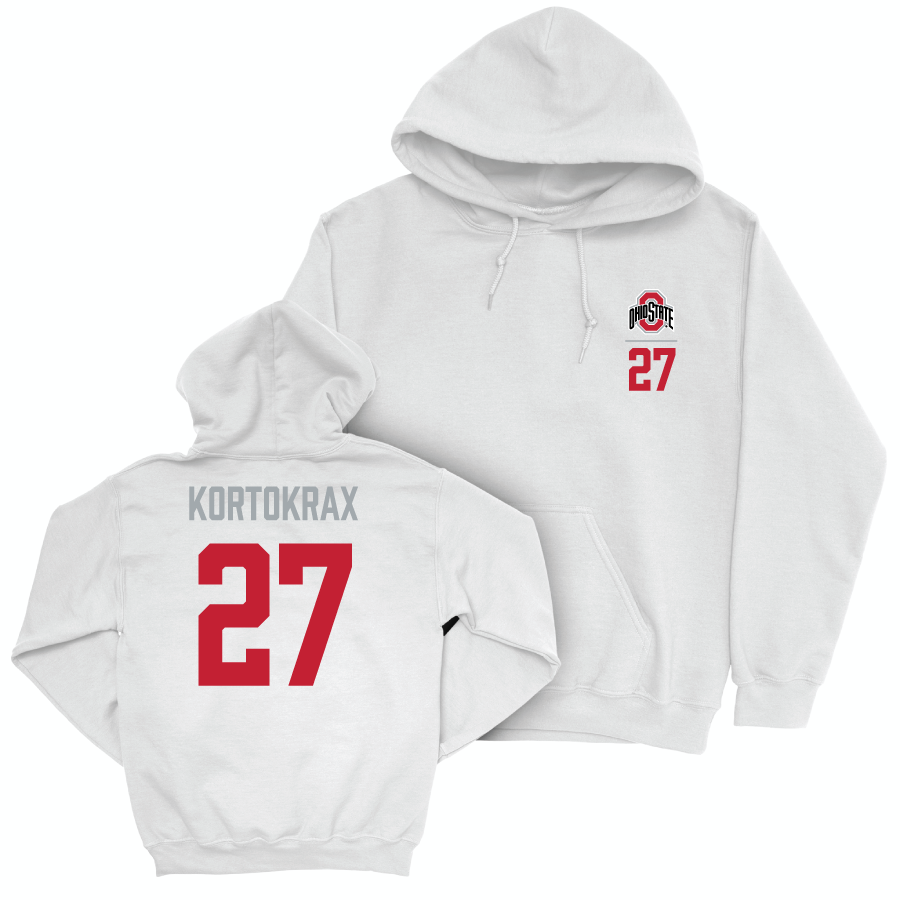 Ohio State Softball White Logo Hoodie - Kami Kortokrax | #27