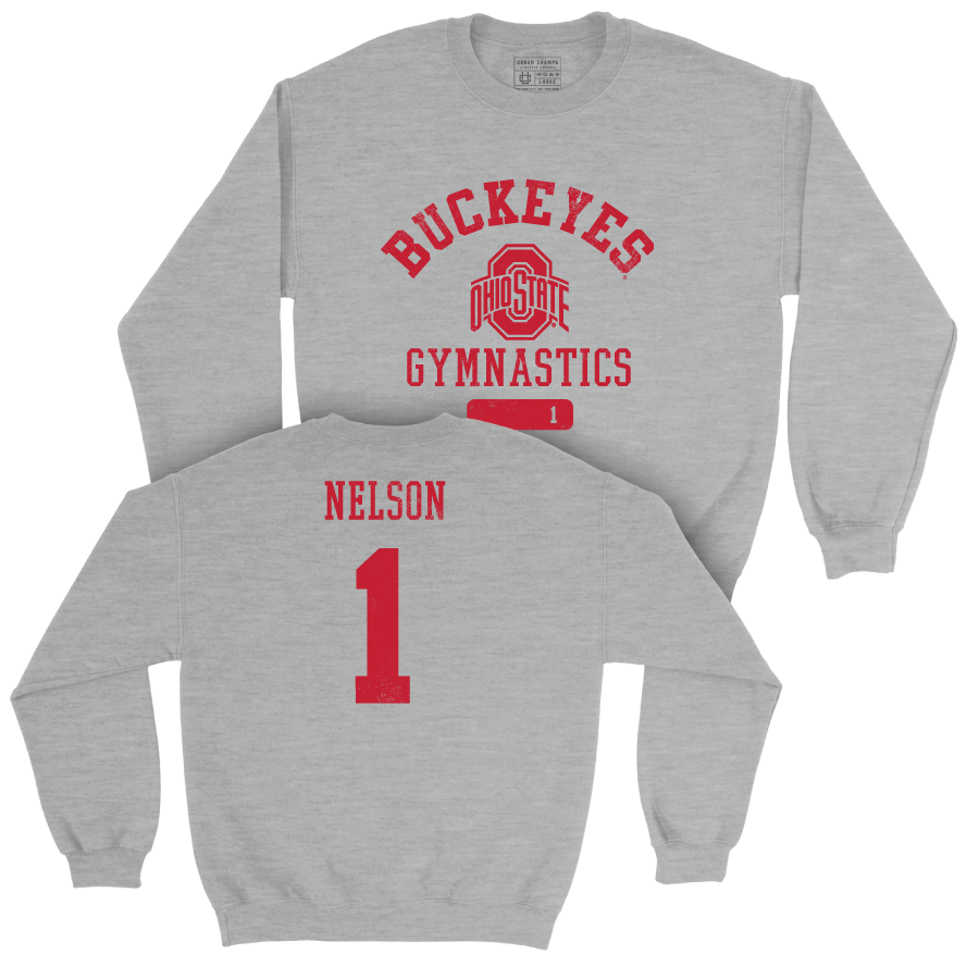 Ohio State Men's Gymnastics Sport Grey Varsity Crew - Kameron Nelson | #1