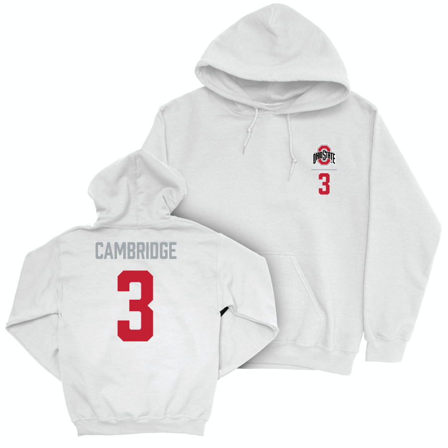 Ohio State Women's Basketball White Logo Hoodie - Kennedy Cambridge | #3