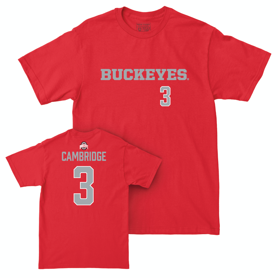 Ohio State Women's Basketball Red Sideline Tee - Kennedy Cambridge | #3