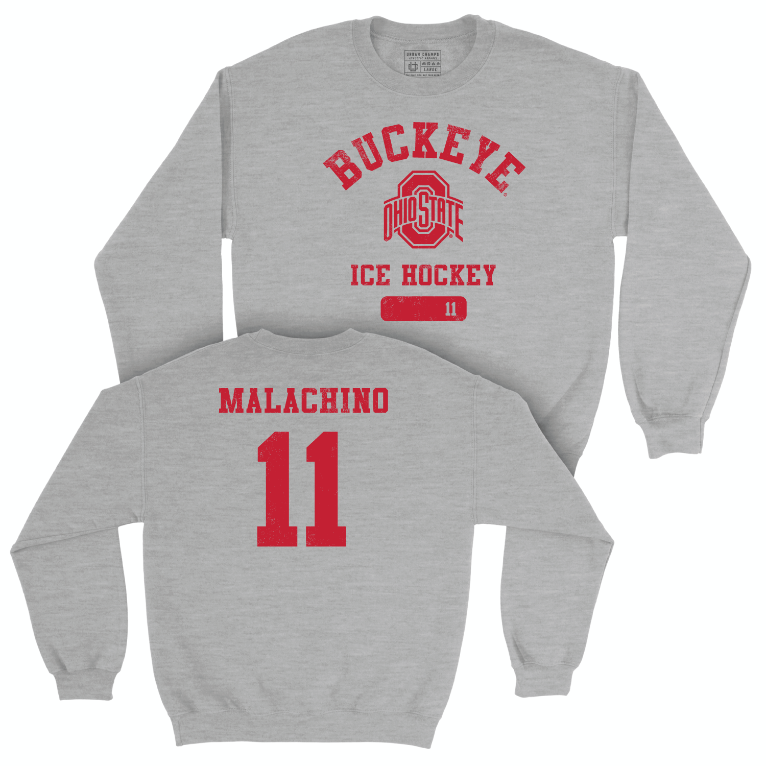 Ohio State Women's Ice Hockey Sport Grey Varsity Crew - Kaia Malachino
