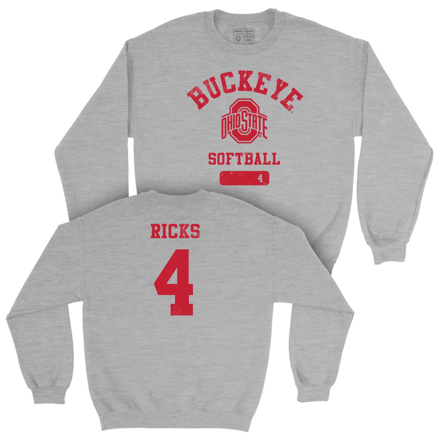 Ohio State Softball Sport Grey Varsity Crew - Kailea Ricks | #4