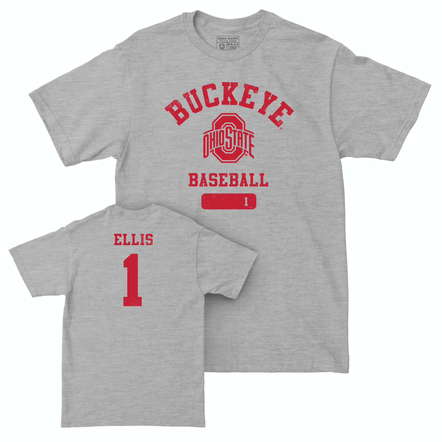 Ohio State Baseball Sport Grey Varsity Tee - Lee Ellis | #1