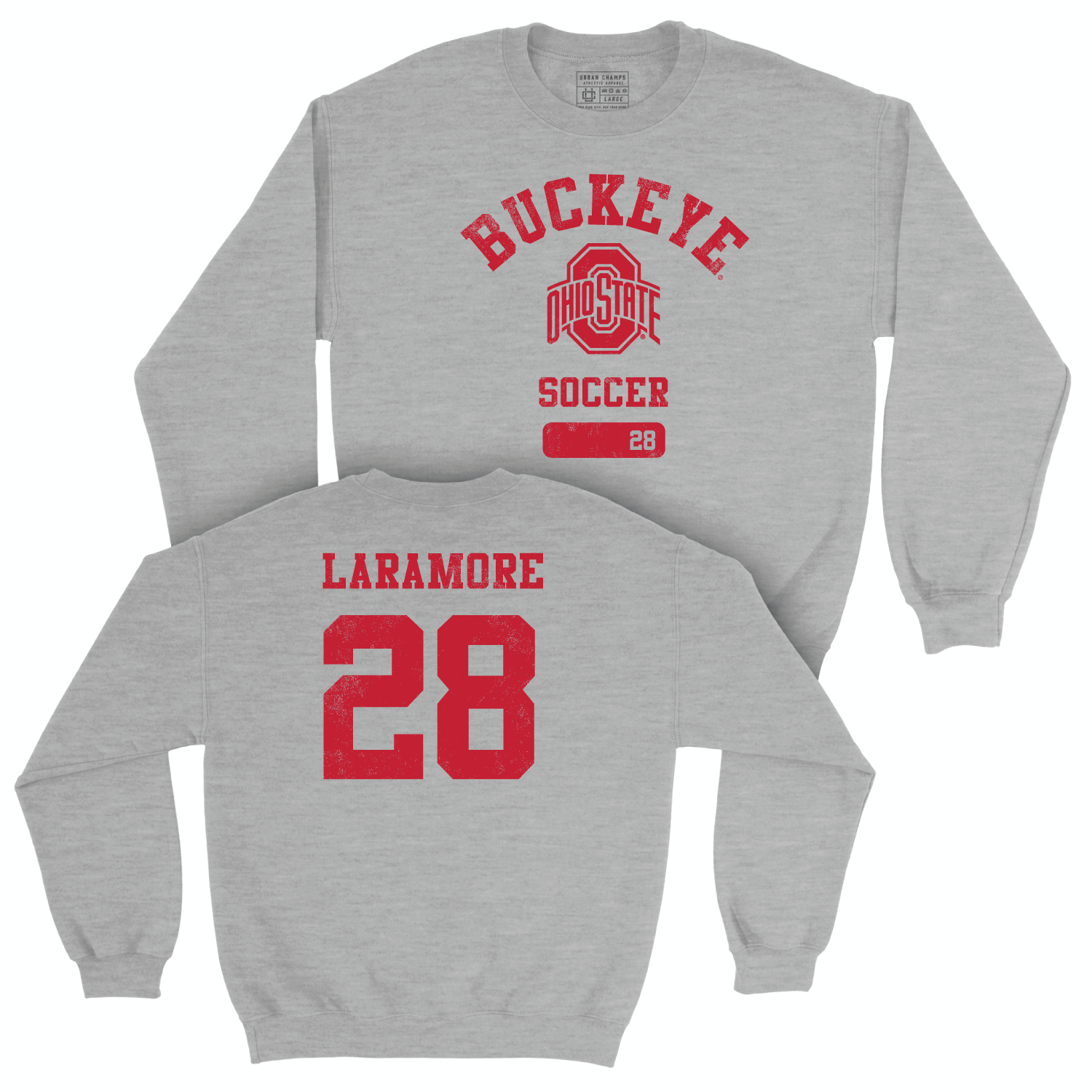 Ohio State Men's Soccer Sport Grey Varsity Crew - Luke Laramore | #28
