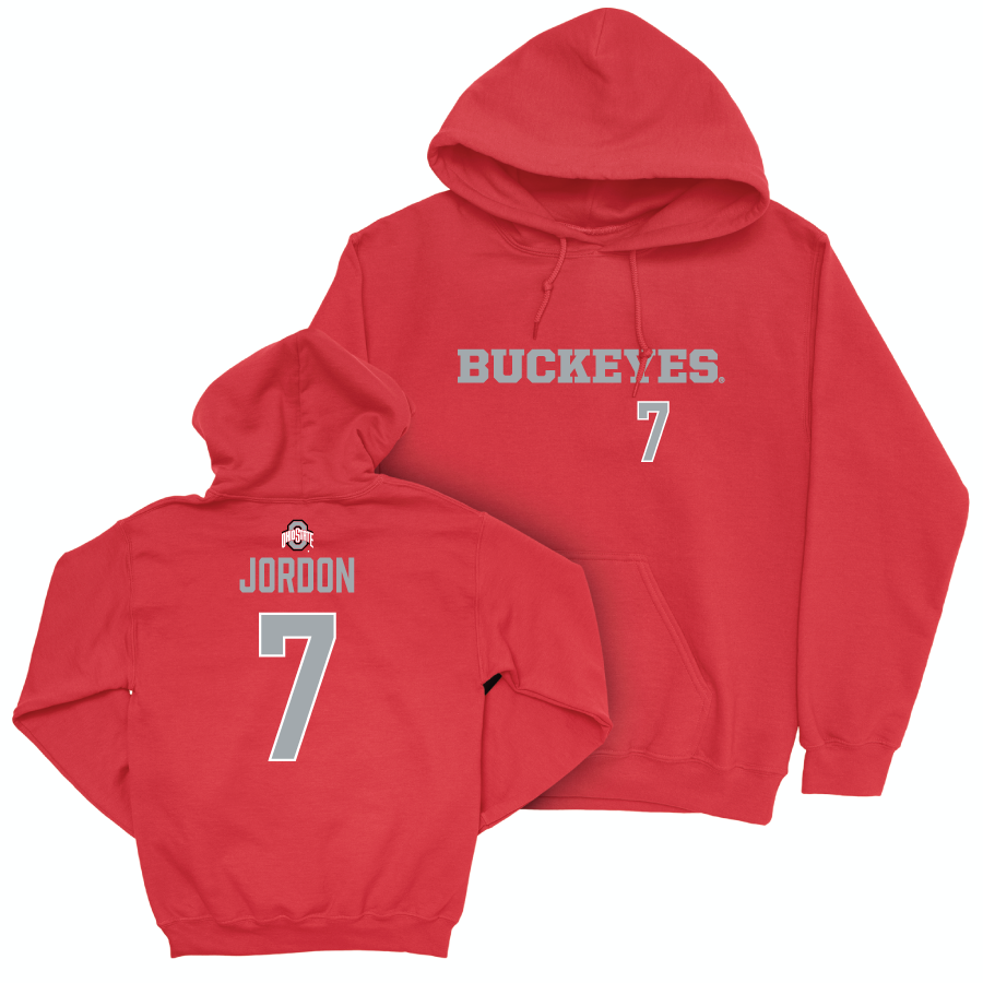 Ohio State Women's Field Hockey Red Sideline Hoodie - Loryn Jordon | #7
