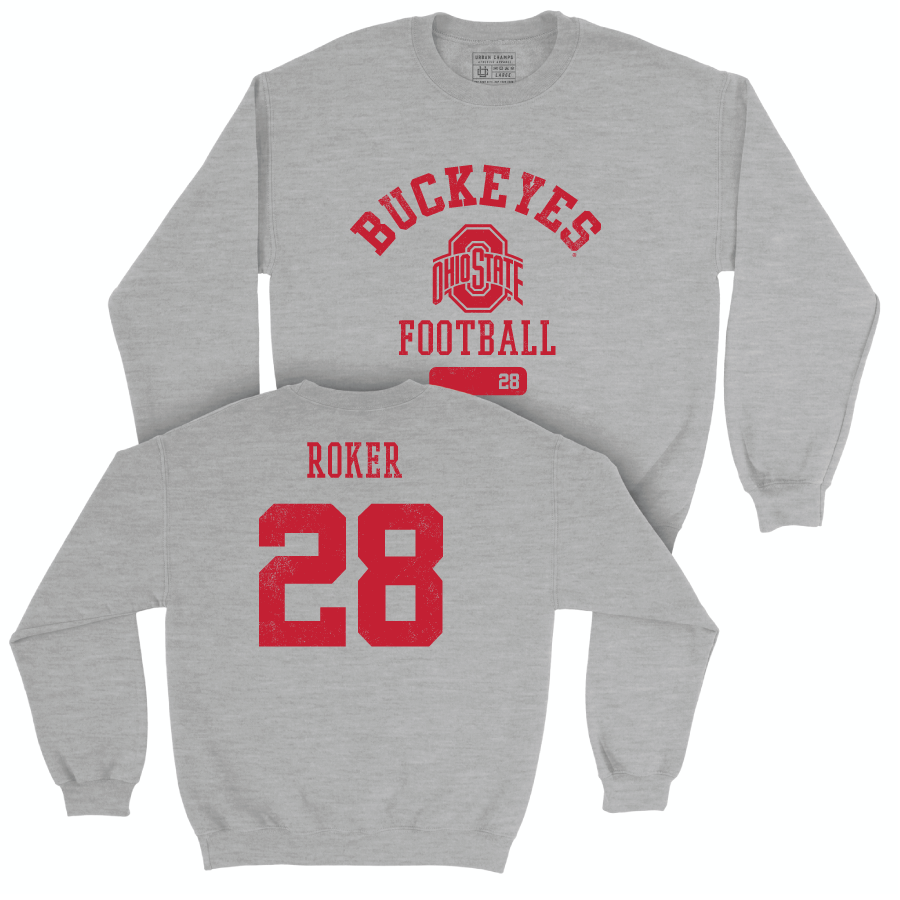 Ohio State Football Sport Grey Varsity Crew - Leroy Roker | #28