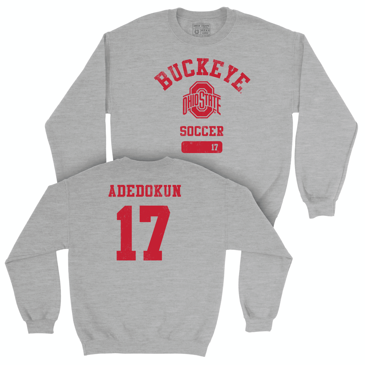 Ohio State Men's Soccer Sport Grey Varsity Crew - Michael Adedokun | #17