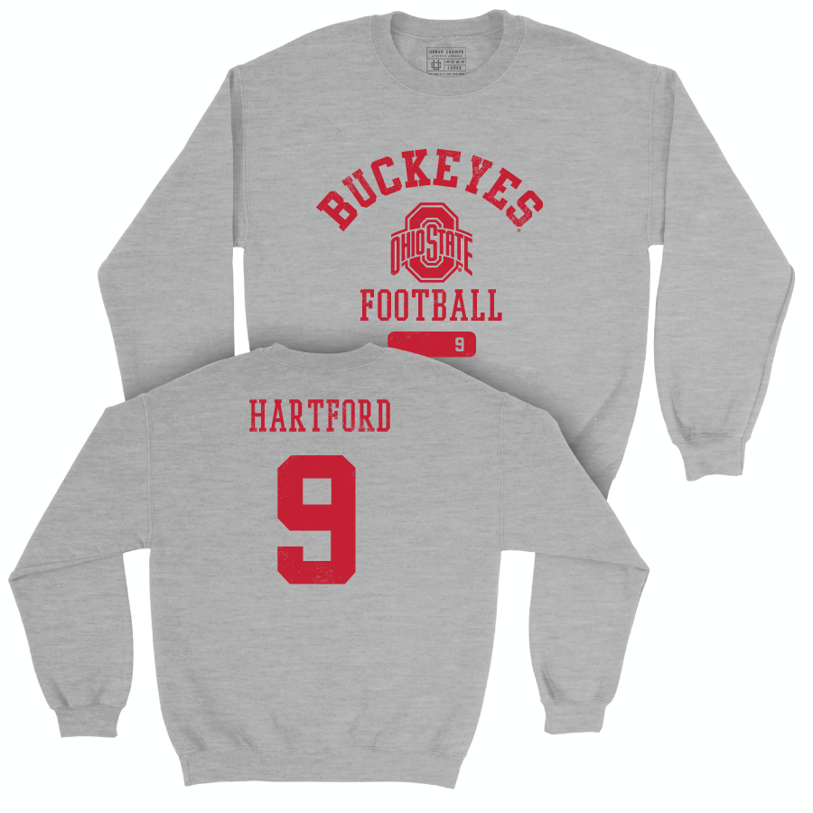 Ohio State Football Sport Grey Varsity Crew - Malik Hartford | #9