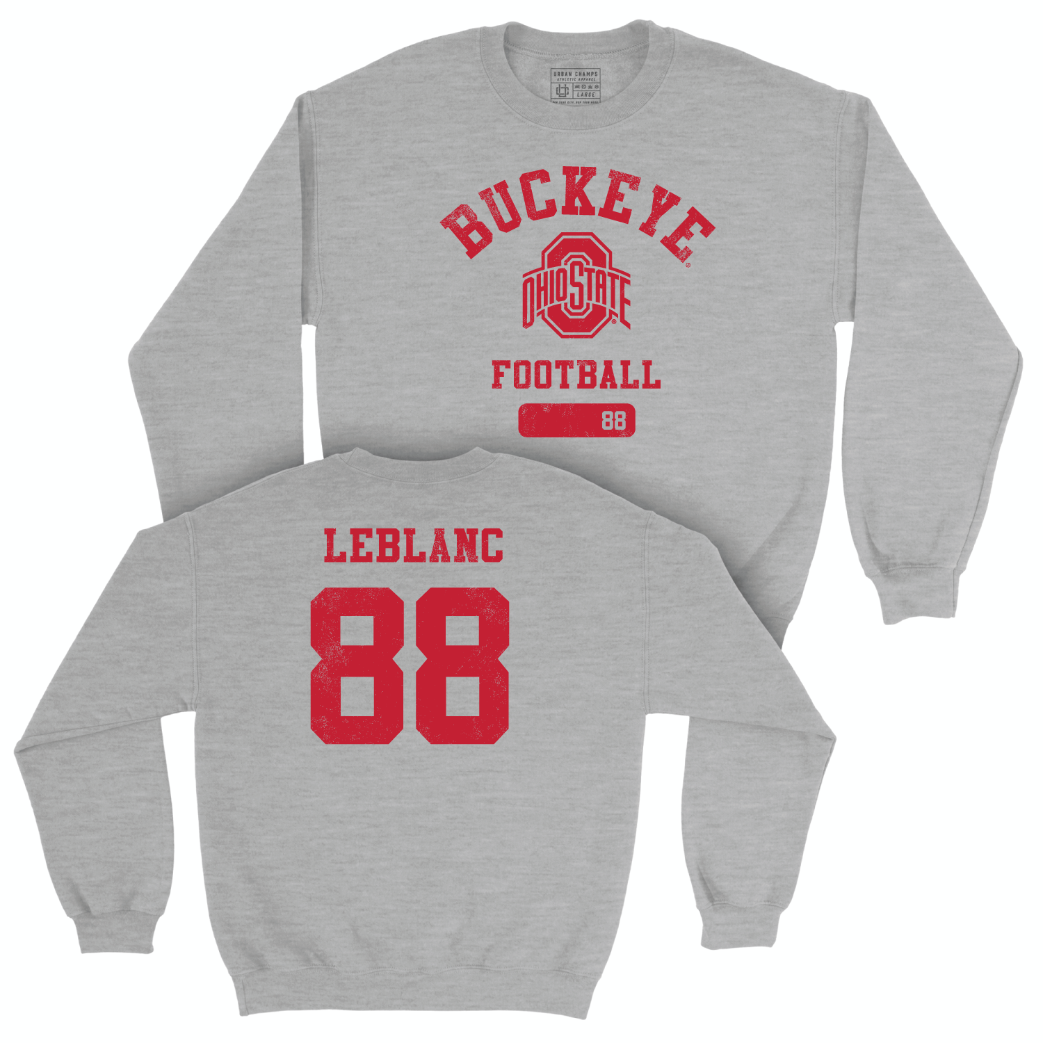 Ohio State Football Sport Grey Varsity Crew - Max LeBlanc