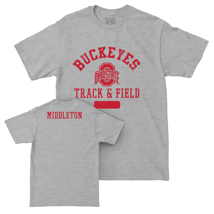 Ohio State Men's Track & Field Sport Grey Varsity Tee - Michael Middleton