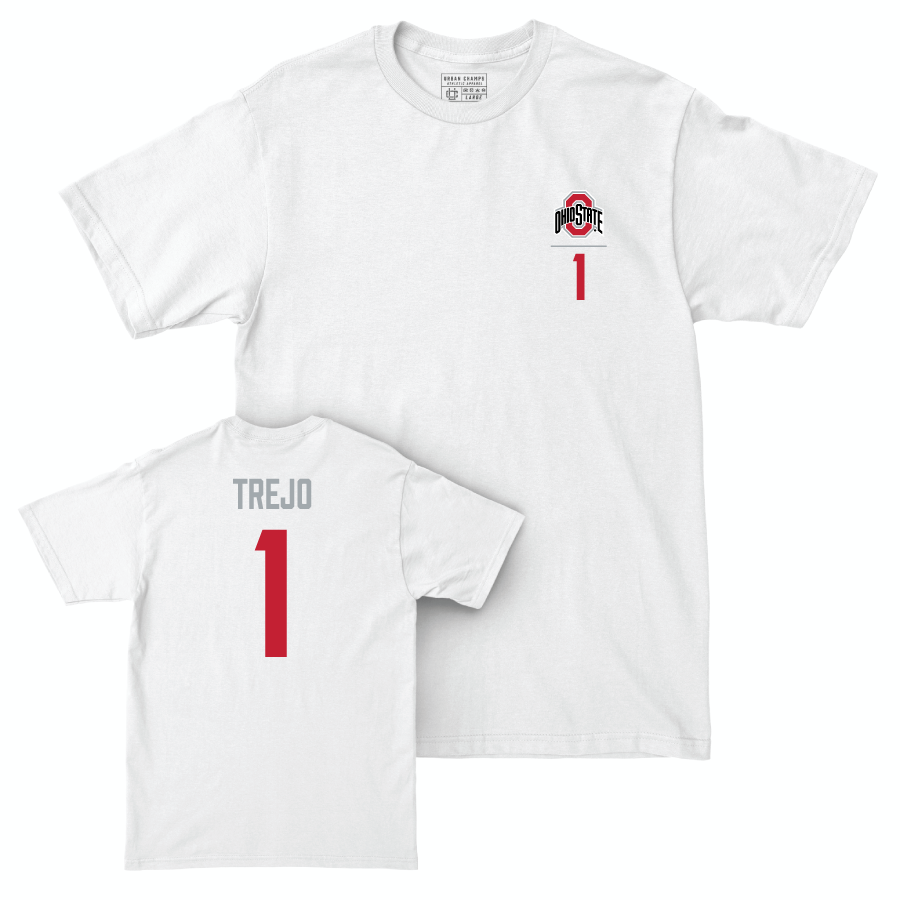 Ohio State Men's Soccer White Logo Comfort Colors Tee - Maximiliano Trejo | #1