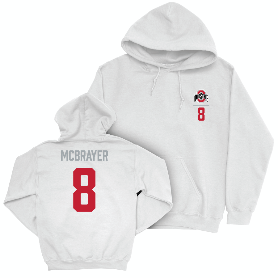 Ohio State Men's Ice Hockey White Logo Hoodie - Nathan McBrayer | #8