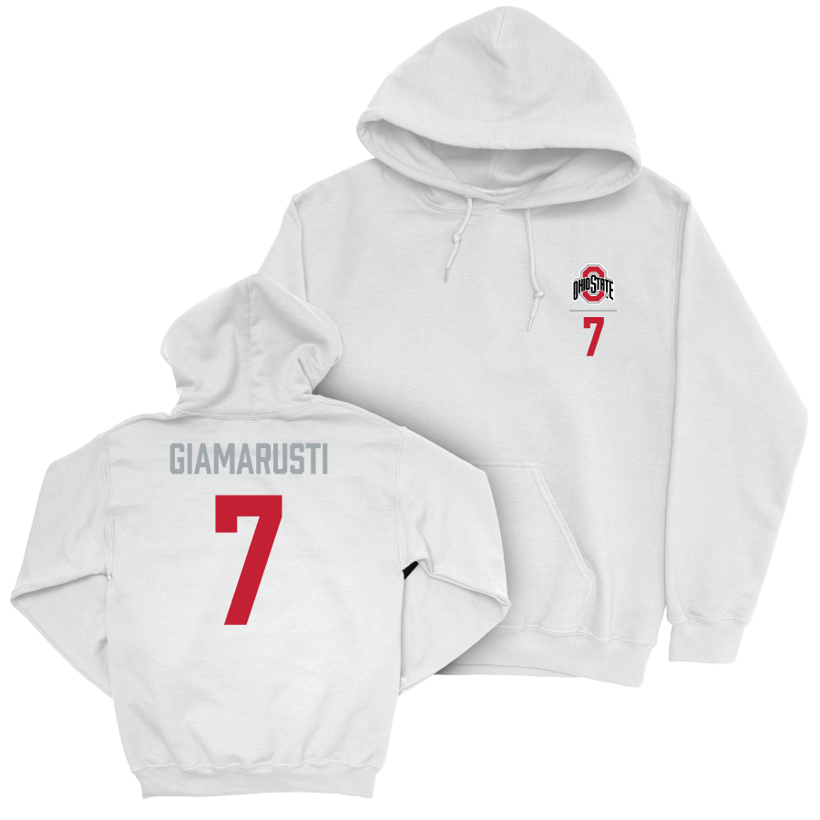 Ohio State Baseball White Logo Hoodie - Nick Giamarusti | #7