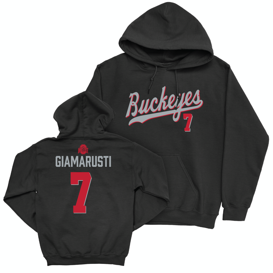 Ohio State Baseball Black Script Hoodie - Nick Giamarusti | #7