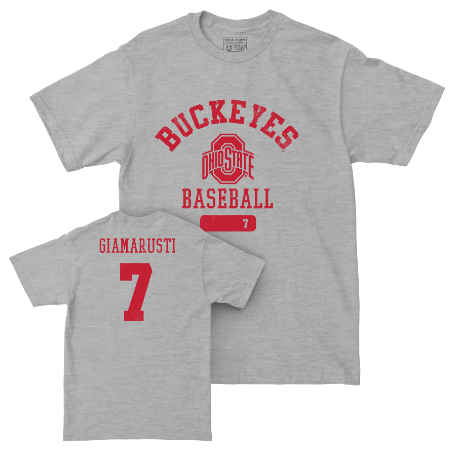 Ohio State Baseball Sport Grey Varsity Tee - Nick Giamarusti | #7