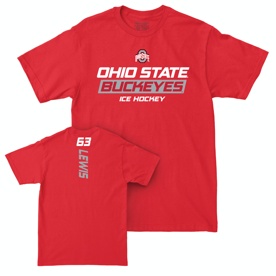 Ohio State Men's Ice Hockey Red Rush Tee - Nathan Lewis | #63