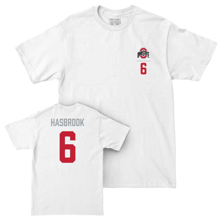 Ohio State Women's Volleyball White Logo Comfort Colors Tee - Olivia Hasbrook | #6