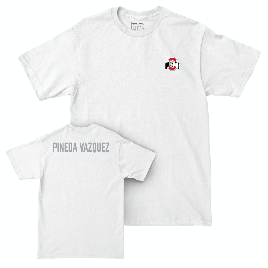 Ohio State Women's Swim & Dive White Logo Comfort Colors Tee - Paola Pineda Vazquez