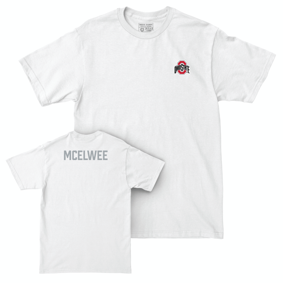Ohio State Women's Rowing White Logo Comfort Colors Tee - Regan McElwee