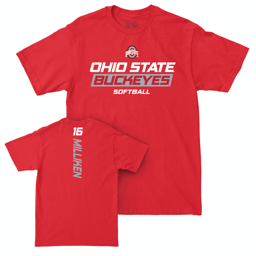 Ohio State Softball Red Rush Tee - Reagan Milliken | #16