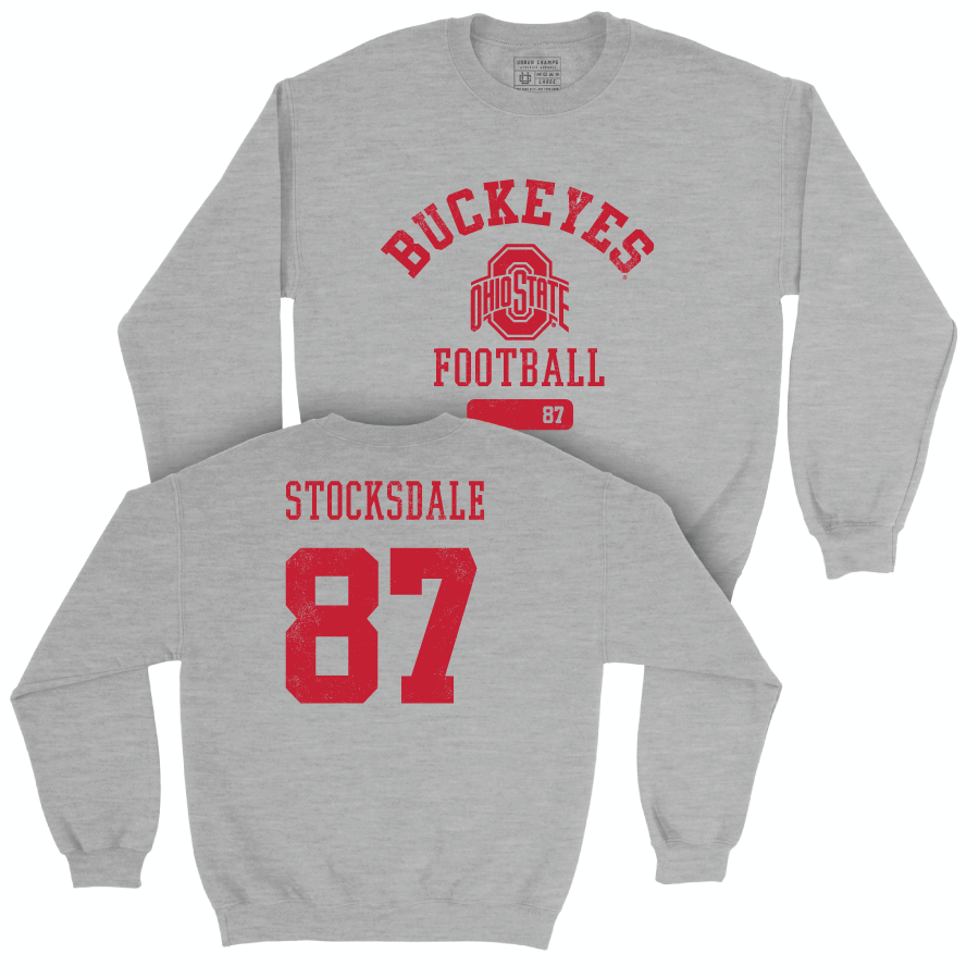 Ohio State Football Sport Grey Varsity Crew - Reis Stocksdale | #87