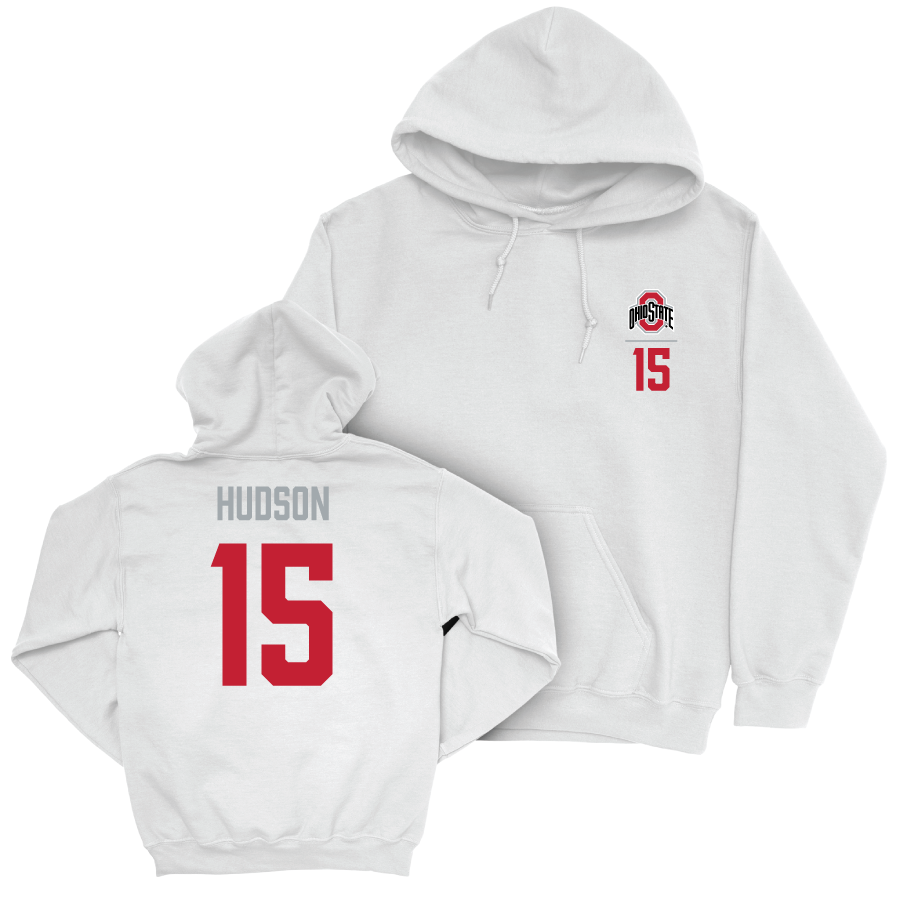 Ohio State Women's Field Hockey White Logo Hoodie - Riley Hudson | #15