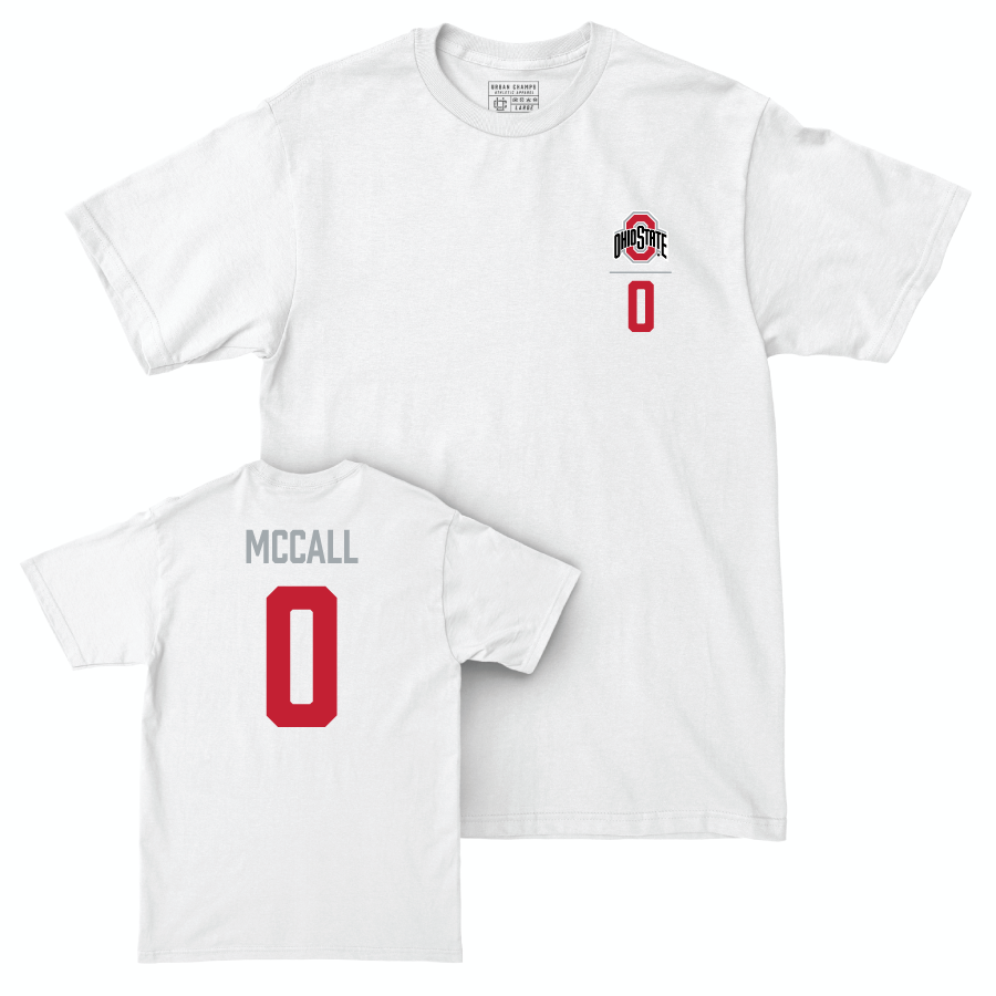 Ohio State Women's Rowing White Logo Comfort Colors Tee - Rylie McCall | #0