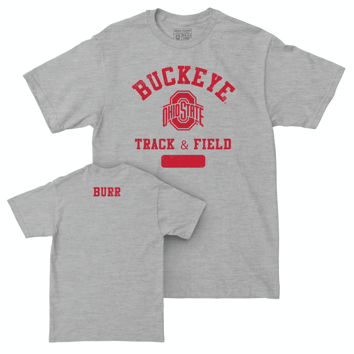 Ohio State Women's Track & Field Sport Grey Varsity Tee - Sydnee Burr