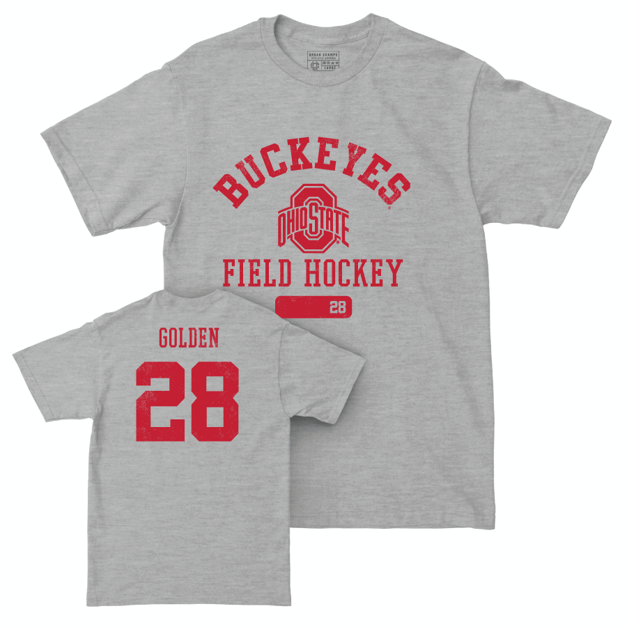 Ohio State Women's Field Hockey Sport Grey Varsity Tee - Sienna Golden | #28