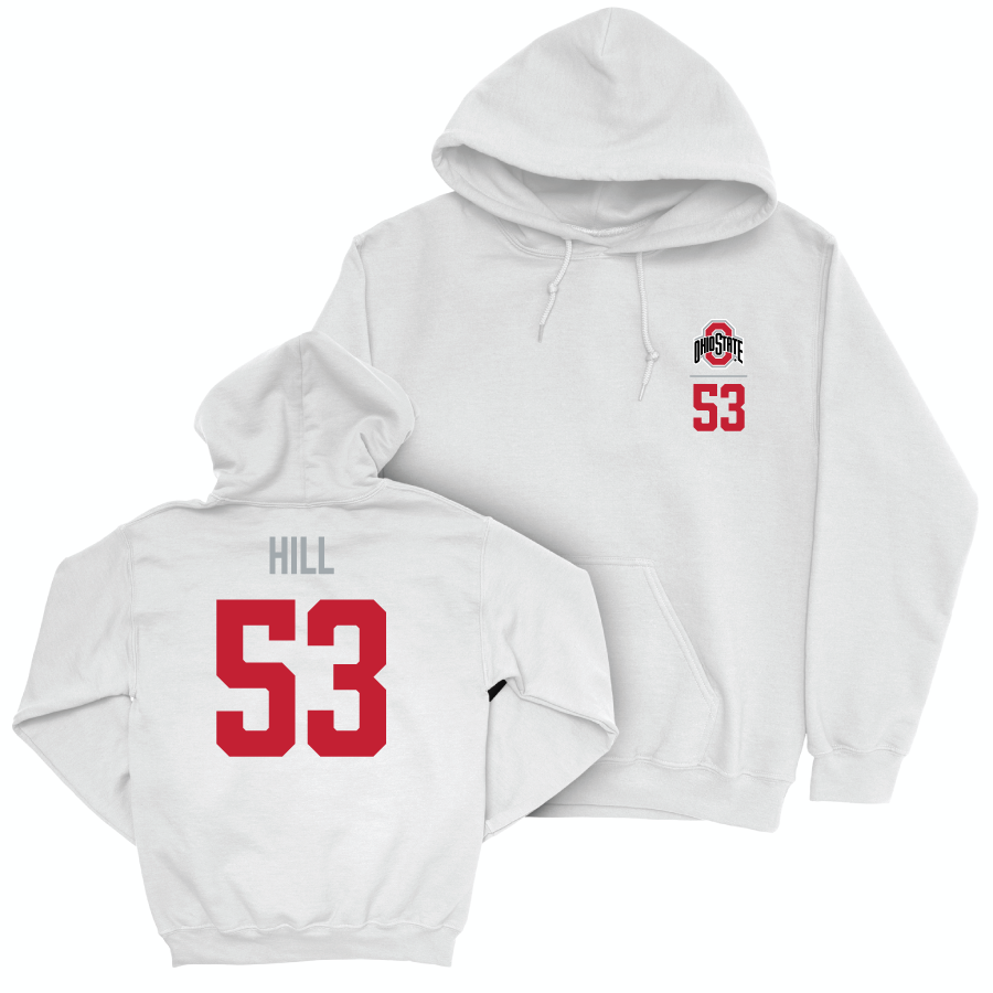 Ohio State Baseball White Logo Hoodie - Spencer Hill | #53