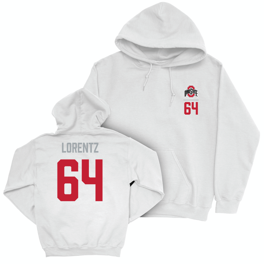 Ohio State Football White Logo Hoodie - Simon Lorentz | #64