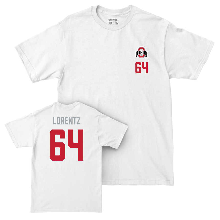 Ohio State Football White Logo Comfort Colors Tee - Simon Lorentz | #64