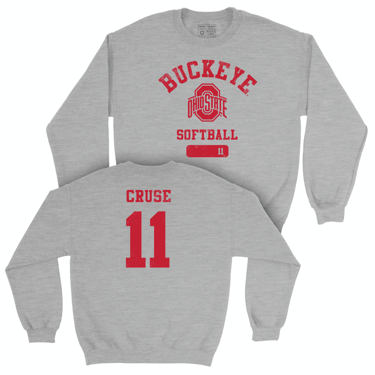 Ohio State Softball Sport Grey Varsity Crew - Taylor Cruse | #11