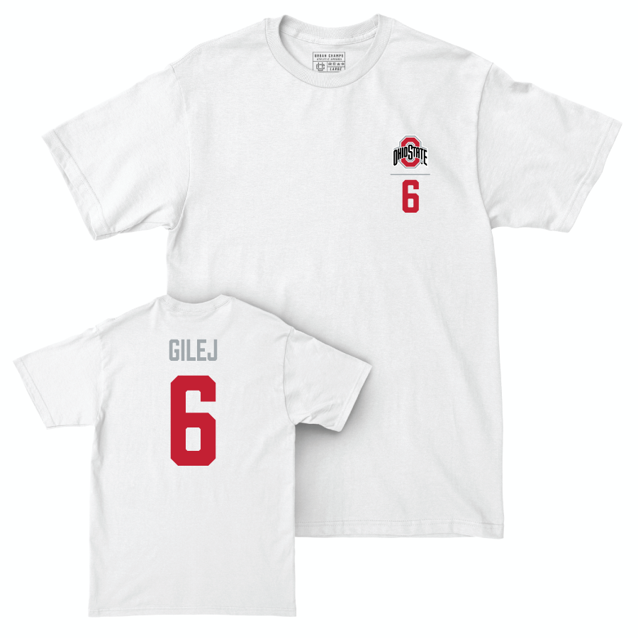 Ohio State Men's Soccer White Logo Comfort Colors Tee - Thomas Gilej | #6