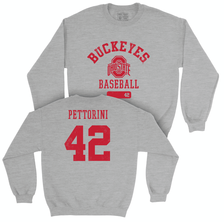 Ohio State Baseball Sport Grey Varsity Crew - Tyler Pettorini | #42