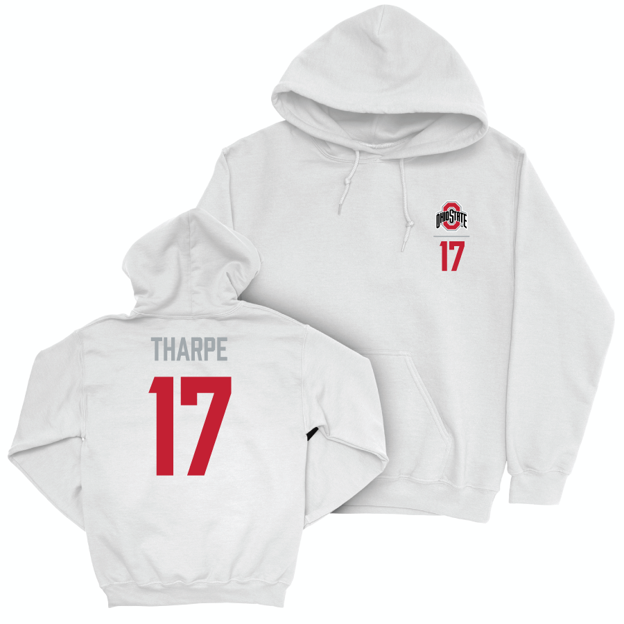Ohio State Men's Volleyball White Logo Hoodie - Tyler Tharpe | #17