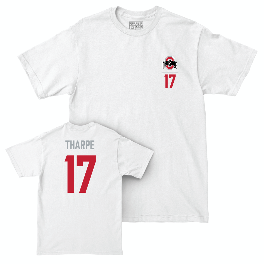 Ohio State Men's Volleyball White Logo Comfort Colors Tee - Tyler Tharpe | #17