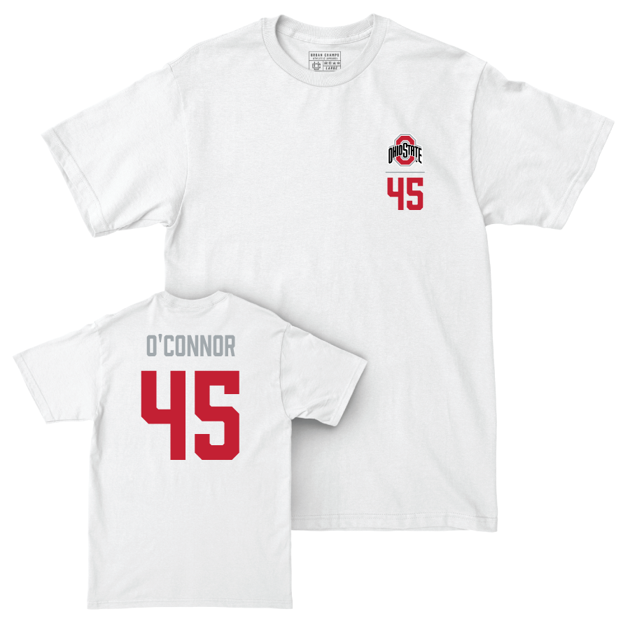 Ohio State Men's Lacrosse White Logo Comfort Colors Tee - Corey O’Connor | #45
