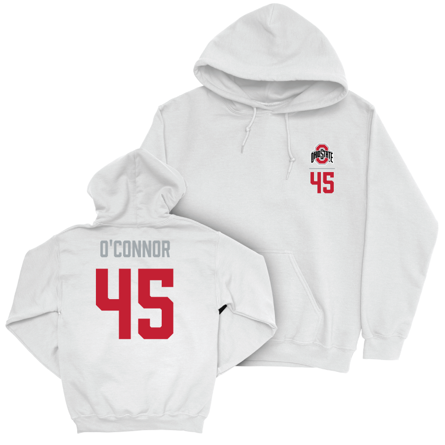 Ohio State Men's Lacrosse White Logo Hoodie - Corey O’Connor | #45