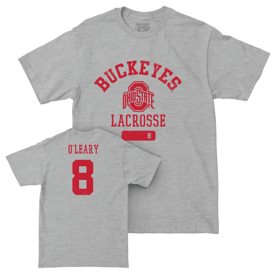 Ohio State Men's Lacrosse Sport Grey Varsity Tee - Shane O’Leary | #8