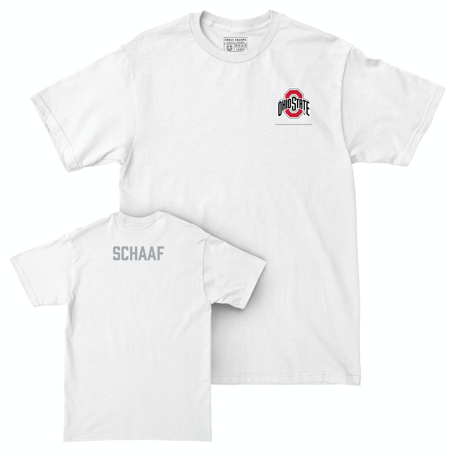 Ohio State Women's Cheerleading White Logo Comfort Colors Tee - Emily Schaaf