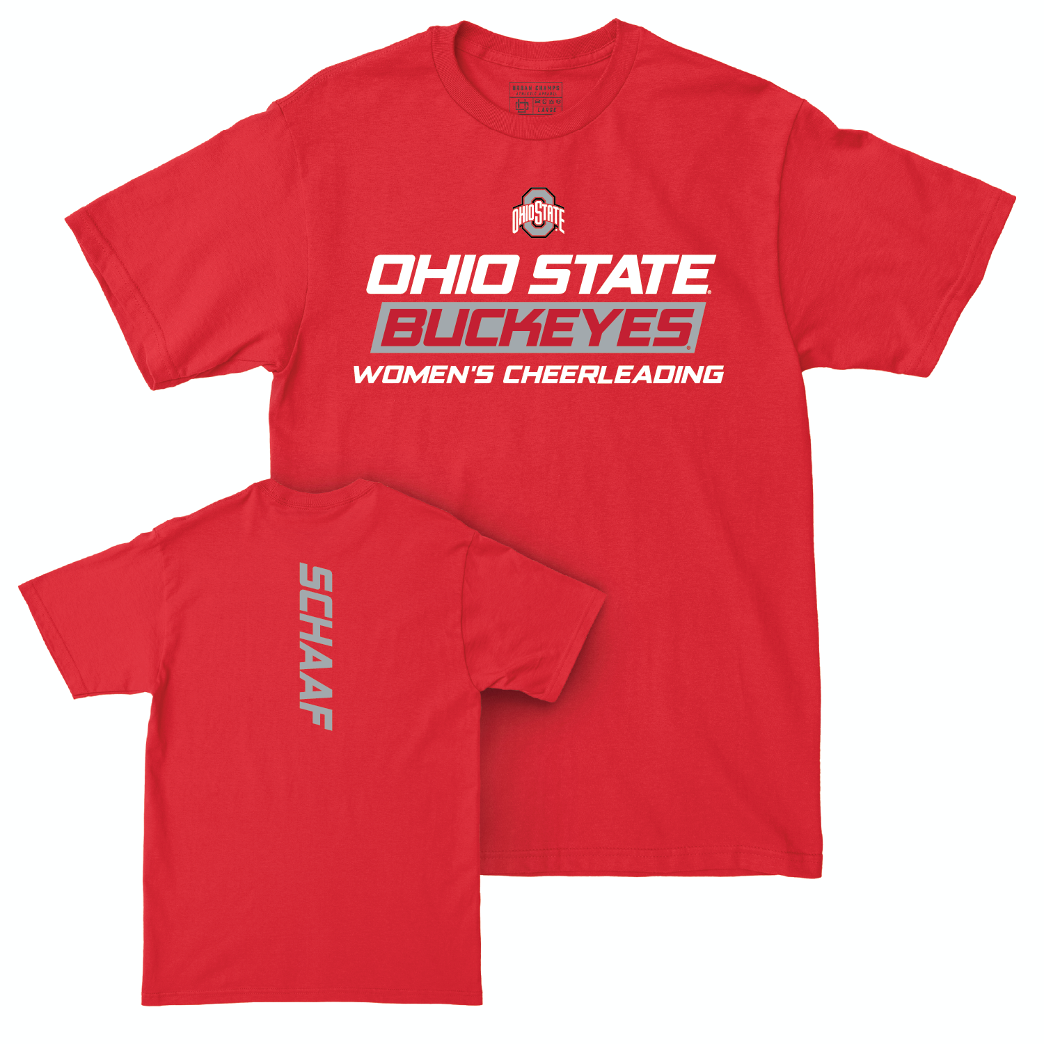 Ohio State Women's Cheerleading Red Rush Tee - Emily Schaaf