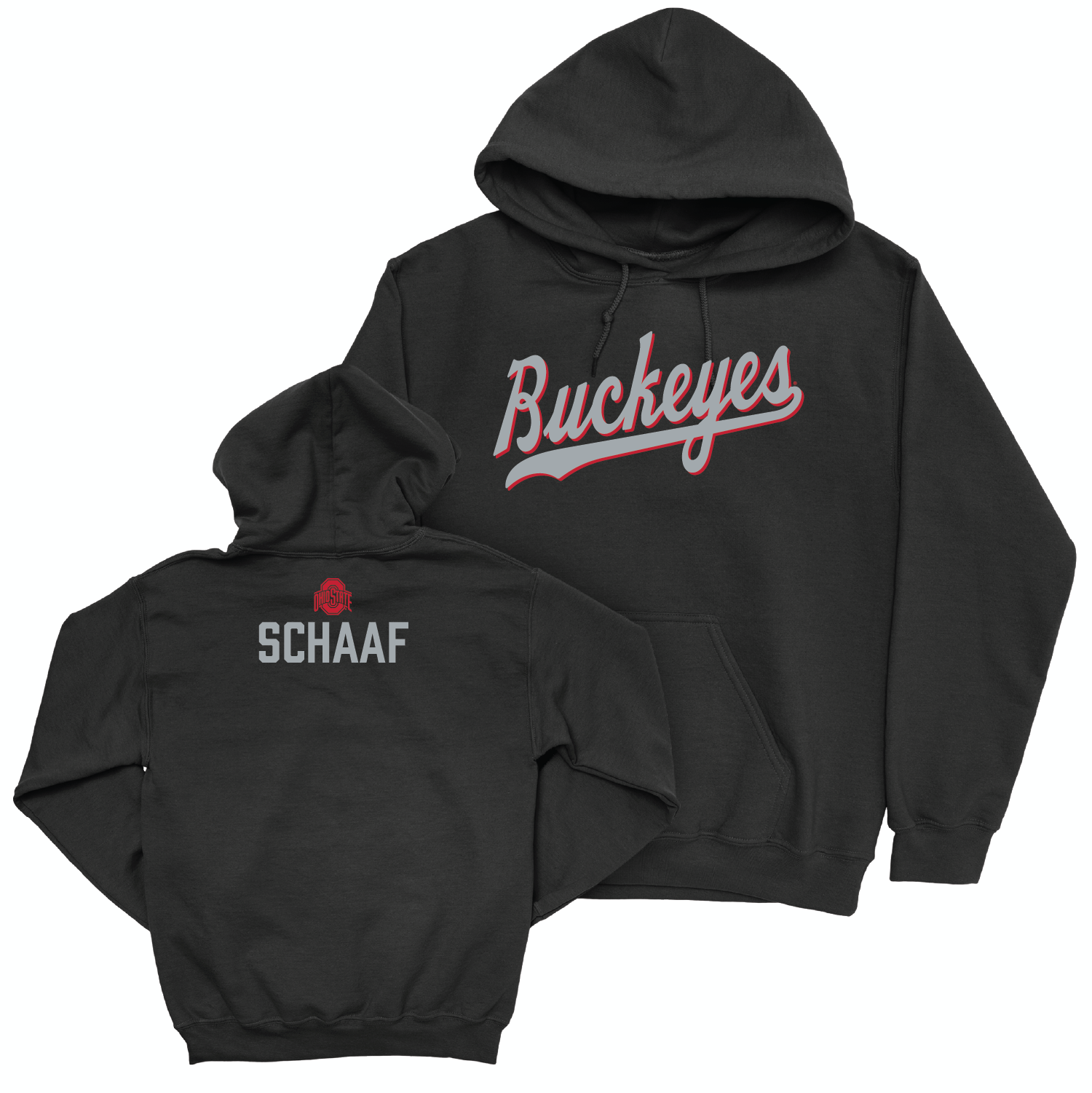 Ohio State Women's Cheerleading Black Script Hoodie - Emily Schaaf