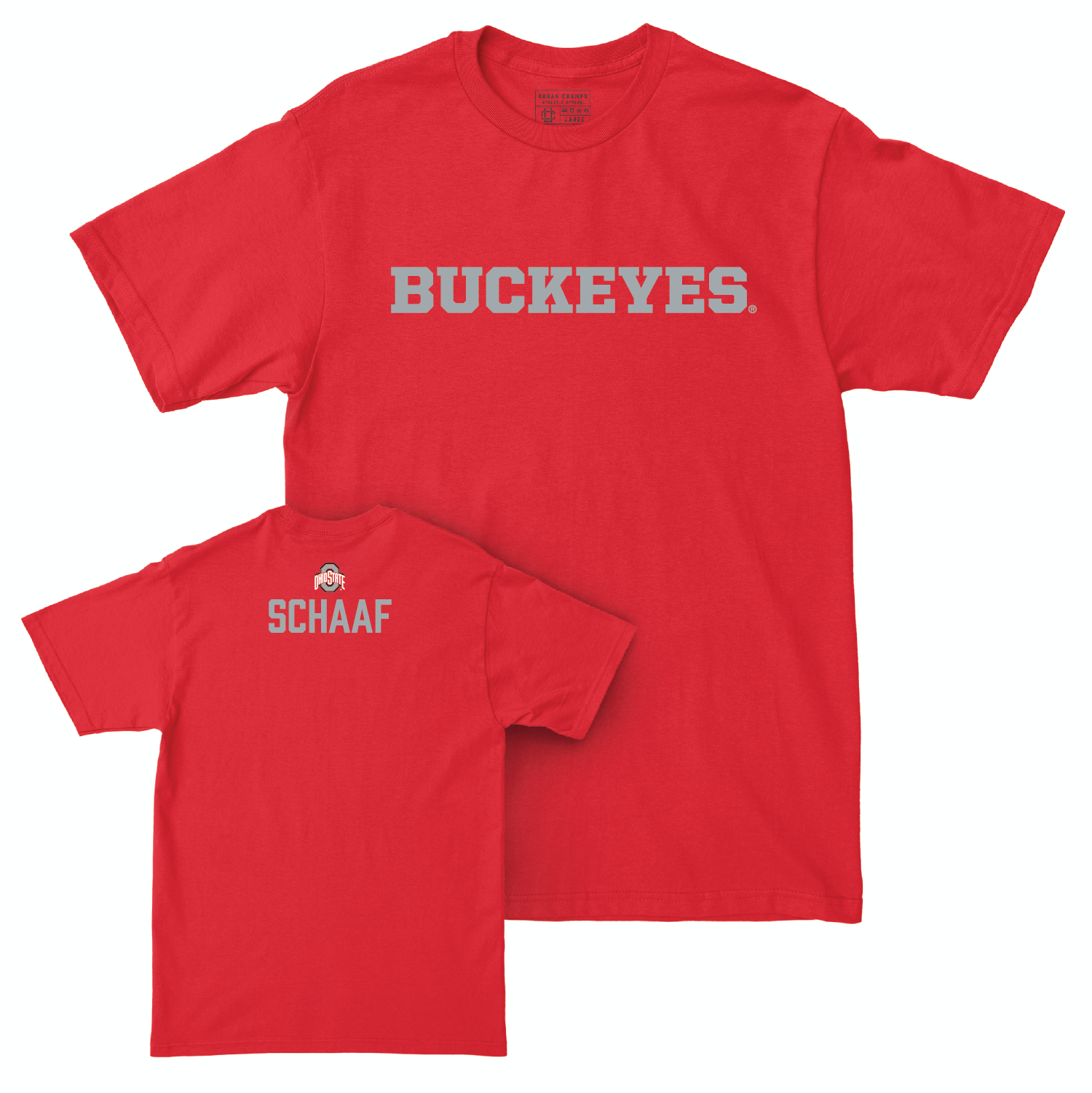Ohio State Women's Cheerleading Red Sideline Tee - Emily Schaaf
